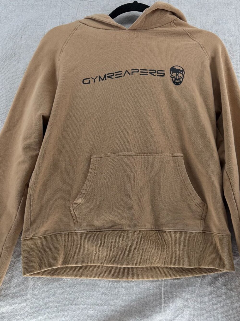 GYMREAPERS TAN/Brown hooded Sweatshirt size small